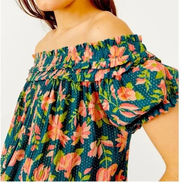 Free People Suki Blouse in Garden Combo Size Small NWT - Picture 9 of 9